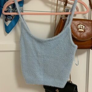 Pacsun Kendall and Kylie collection fur tank in light blue